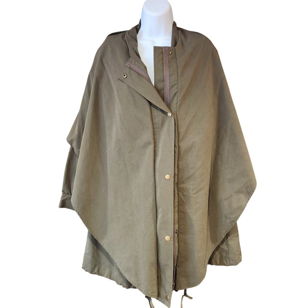 Beardsley Garda Gallante Army Green Poncho‎ Trench Coat Size Small
